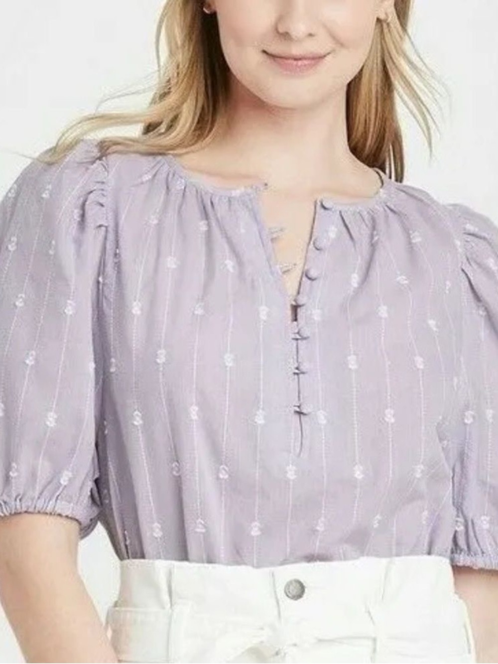 Universal Threads Lavender Peasant Blouse